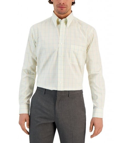 Men's Regular Fit Ditto Plaid Dress Shirt Yellow $19.20 Dress Shirts