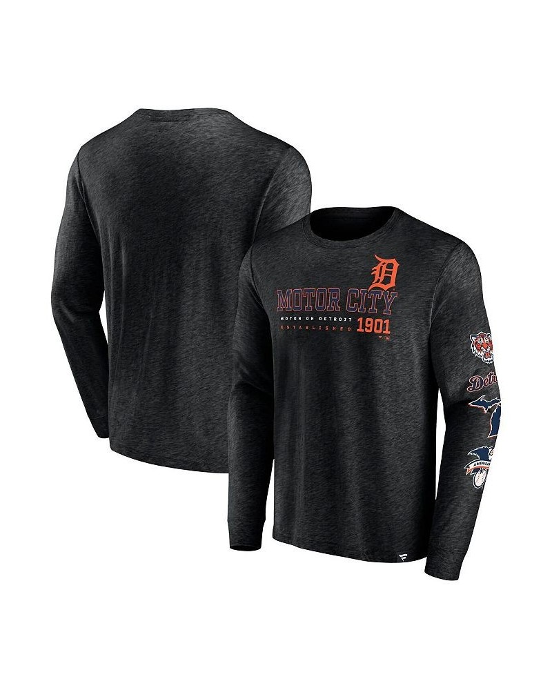 Men's Branded Black Detroit Tigers High Whip Pitcher Long Sleeve T-shirt $20.00 T-Shirts