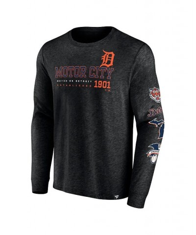 Men's Branded Black Detroit Tigers High Whip Pitcher Long Sleeve T-shirt $20.00 T-Shirts