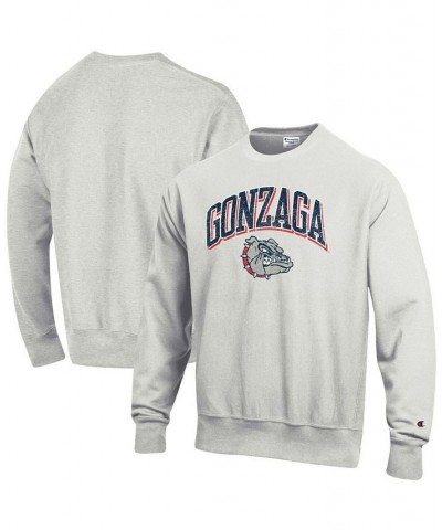 Men's Gray Gonzaga Bulldogs Arch Over Logo Reverse Weave Pullover Sweatshirt $41.65 Sweatshirt