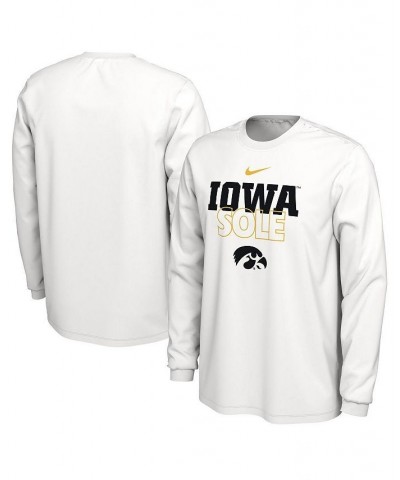 Men's White Iowa Hawkeyes On Court Long Sleeve T-shirt $20.00 T-Shirts