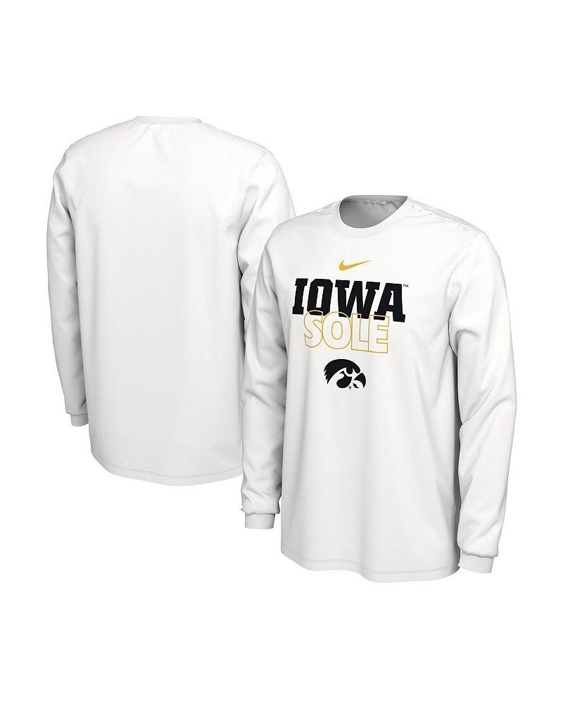 Men's White Iowa Hawkeyes On Court Long Sleeve T-shirt $20.00 T-Shirts