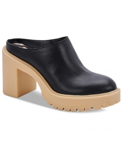 Women's Carry Slip-On Platform Mules Black $33.48 Shoes