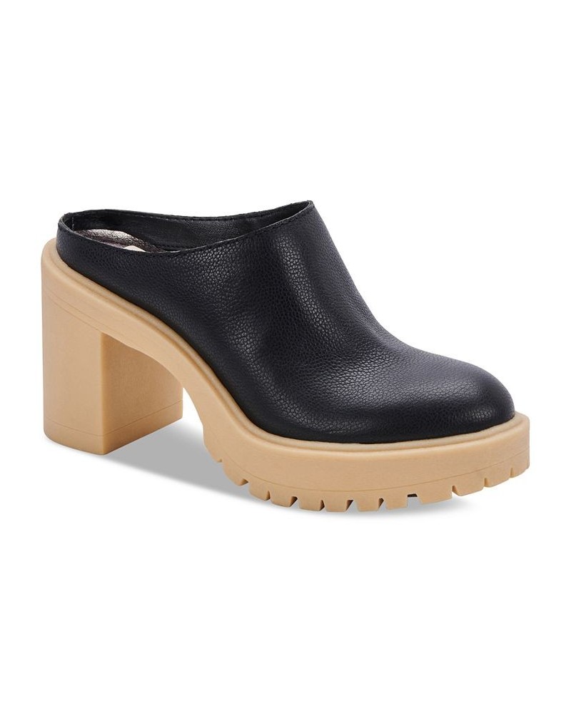 Women's Carry Slip-On Platform Mules Black $33.48 Shoes