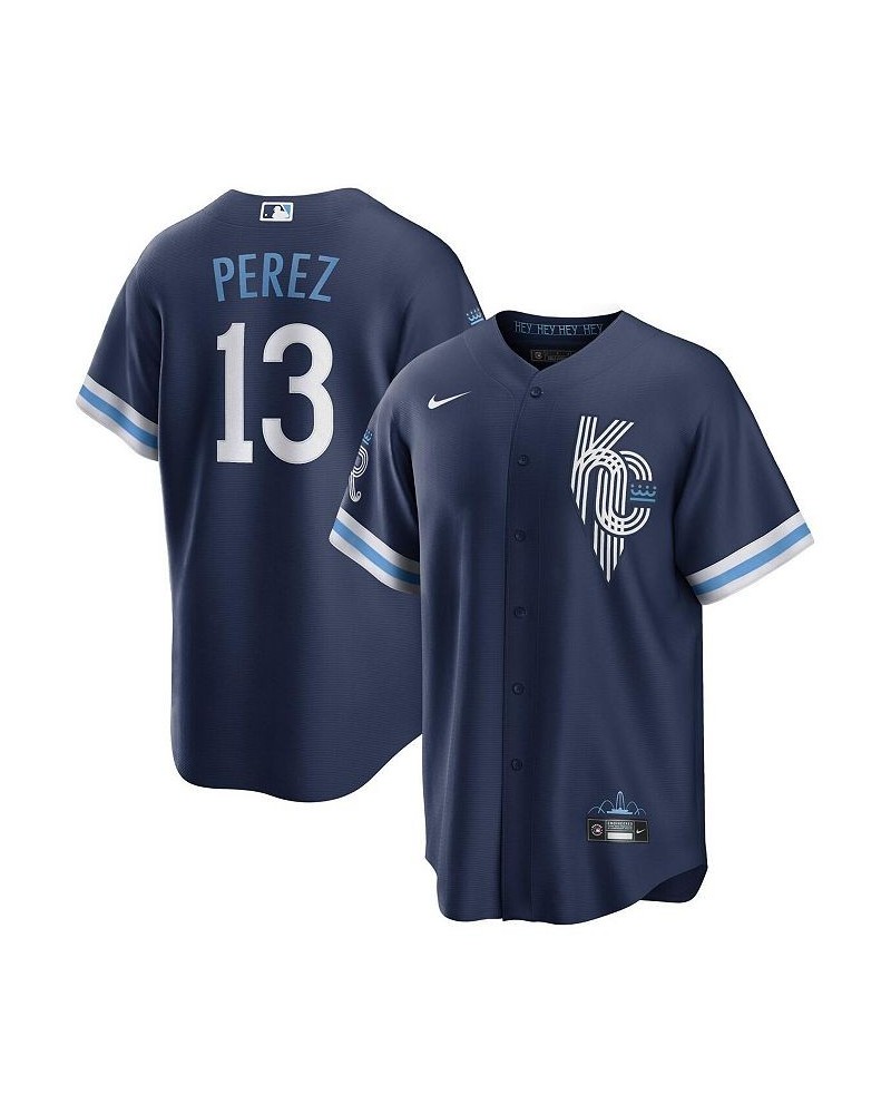 Men's Salvador Perez Navy Kansas City Royals 2022 City Connect Replica Player Jersey $70.70 Jersey