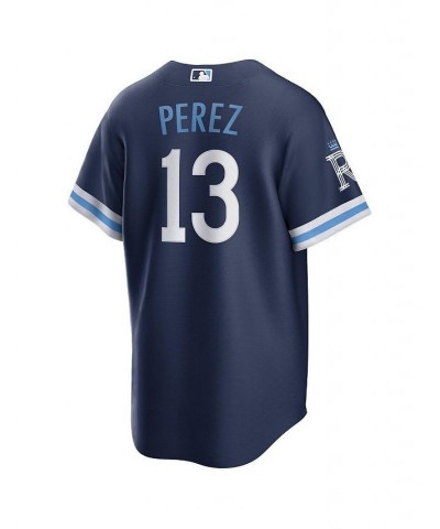 Men's Salvador Perez Navy Kansas City Royals 2022 City Connect Replica Player Jersey $70.70 Jersey