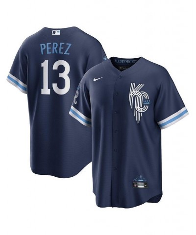 Men's Salvador Perez Navy Kansas City Royals 2022 City Connect Replica Player Jersey $70.70 Jersey