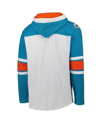 Men's Miami Dolphins Heather Gray Gridiron Lace-Up Pullover Hoodie $54.00 Sweatshirt