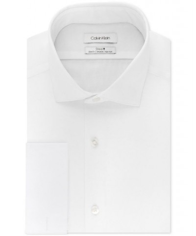 Calvin Klein Men's Slim-Fit French-Cuff Shirt White $28.88 Dress Shirts