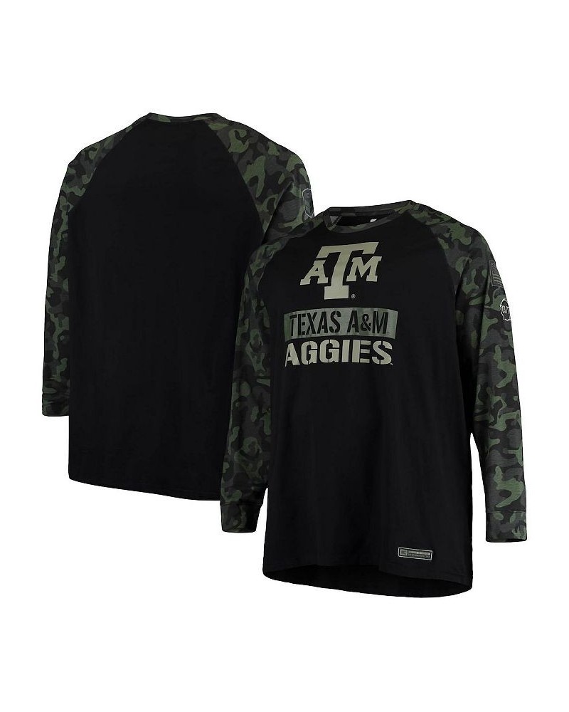 Men's Black, Camo Texas A&M Aggies OHT Military-Inspired Appreciation Big and Tall Raglan Long Sleeve T-shirt $28.20 T-Shirts