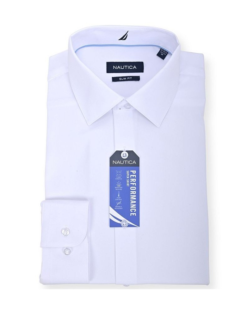 Men's Slim Fit Supershirt Dress Shirt White $23.27 Dress Shirts