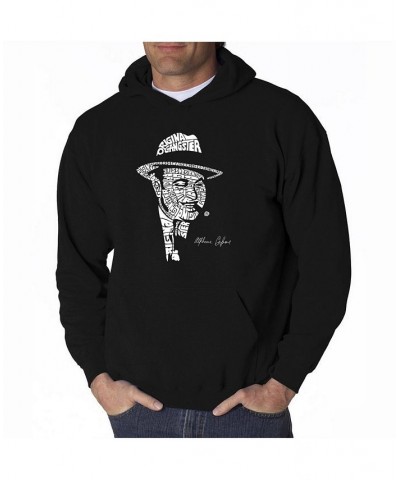 Men's Word Art Hoodie - Al Capone - Original Gangster Black $34.79 Sweatshirt