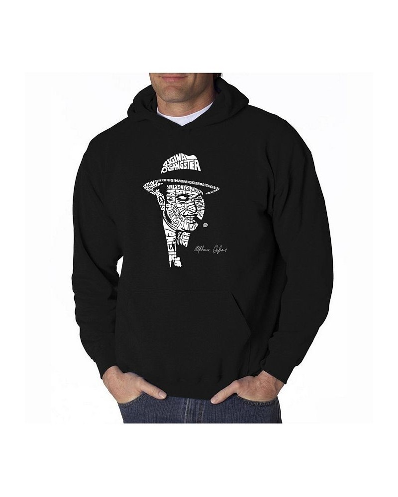 Men's Word Art Hoodie - Al Capone - Original Gangster Black $34.79 Sweatshirt