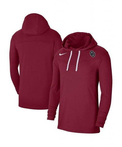 Men's Crimson Oklahoma Sooners Off-Field Performance Long Sleeve Hoodie T-shirt $29.14 T-Shirts