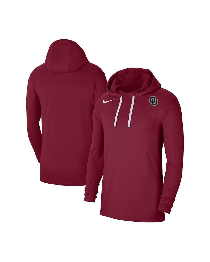 Men's Crimson Oklahoma Sooners Off-Field Performance Long Sleeve Hoodie T-shirt $29.14 T-Shirts