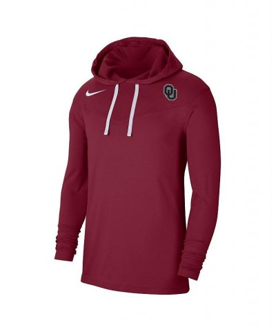 Men's Crimson Oklahoma Sooners Off-Field Performance Long Sleeve Hoodie T-shirt $29.14 T-Shirts