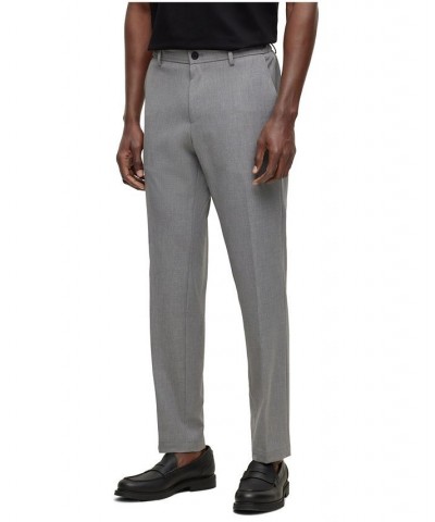 BOSS Men's Slim-Fit Micro-Patterned Performance-Stretch Trousers Gray $70.72 Pants