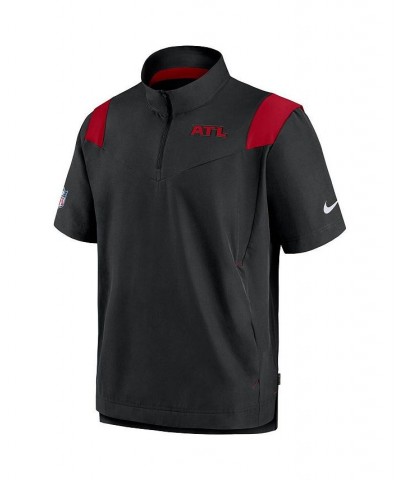 Men's Black Atlanta Falcons Sideline Coaches Short Sleeve Quarter-Zip Jacket $43.19 Jackets