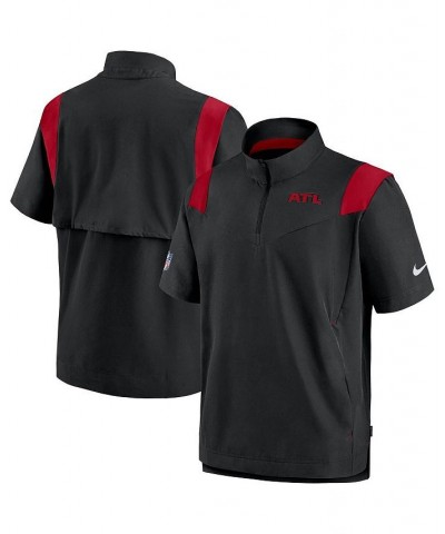 Men's Black Atlanta Falcons Sideline Coaches Short Sleeve Quarter-Zip Jacket $43.19 Jackets