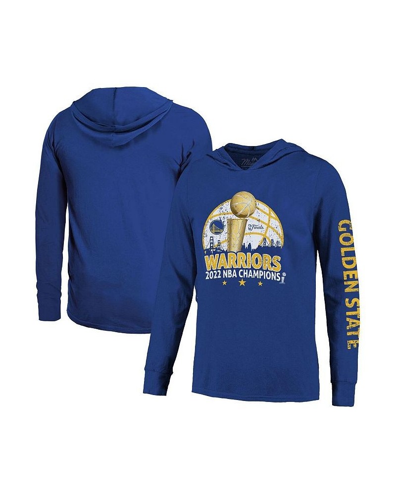 Men's Threads Royal Golden State Warriors 2022 NBA Finals Champions Triple Double Long Sleeve Hoodie T-shirt $37.79 T-Shirts