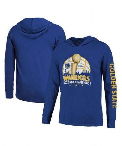 Men's Threads Royal Golden State Warriors 2022 NBA Finals Champions Triple Double Long Sleeve Hoodie T-shirt $37.79 T-Shirts