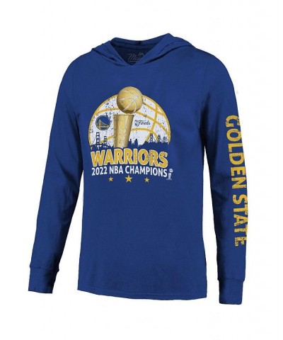 Men's Threads Royal Golden State Warriors 2022 NBA Finals Champions Triple Double Long Sleeve Hoodie T-shirt $37.79 T-Shirts