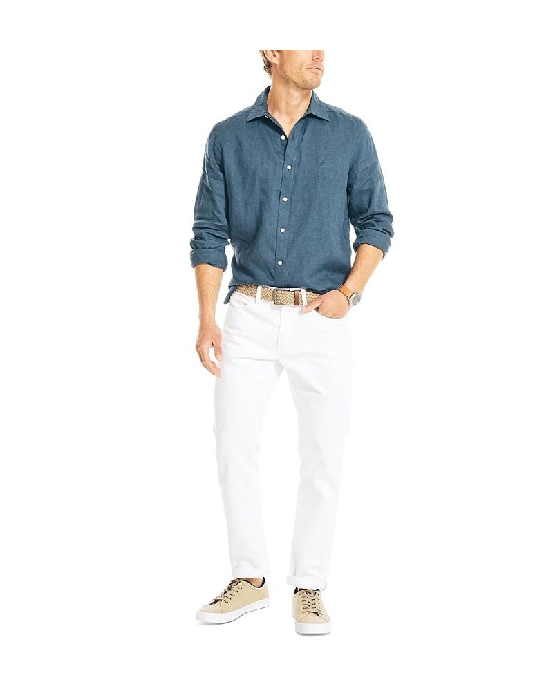 Men's Classic-Fit Long-Sleeve Button-Up Solid Linen Shirt PD03 $30.96 Shirts