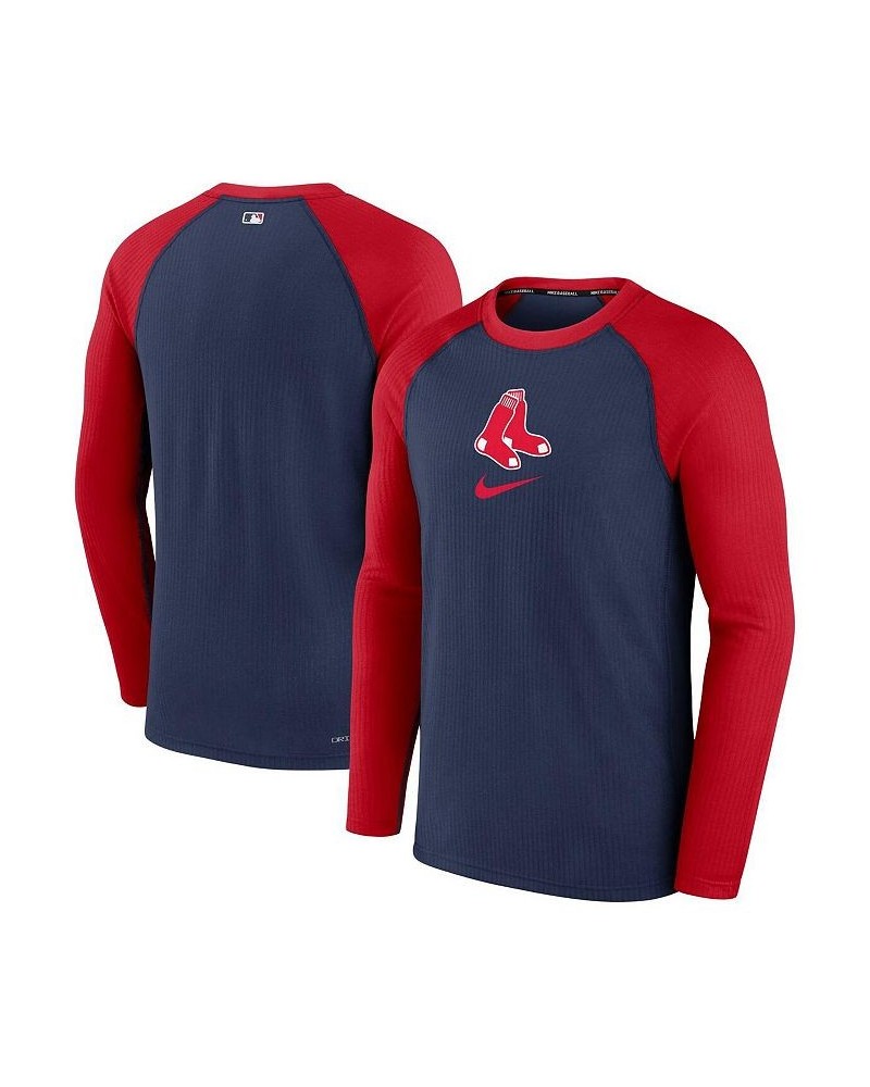 Men's Navy Boston Red Sox Authentic Collection Game Raglan Performance Long Sleeve T-shirt $34.44 T-Shirts