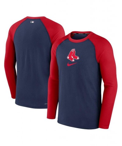 Men's Navy Boston Red Sox Authentic Collection Game Raglan Performance Long Sleeve T-shirt $34.44 T-Shirts