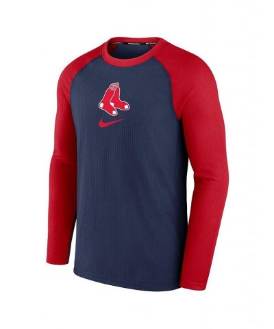 Men's Navy Boston Red Sox Authentic Collection Game Raglan Performance Long Sleeve T-shirt $34.44 T-Shirts