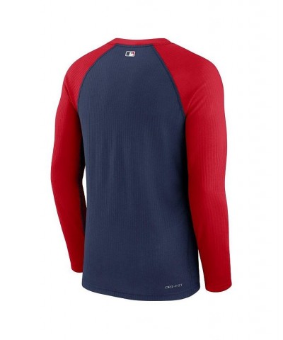 Men's Navy Boston Red Sox Authentic Collection Game Raglan Performance Long Sleeve T-shirt $34.44 T-Shirts