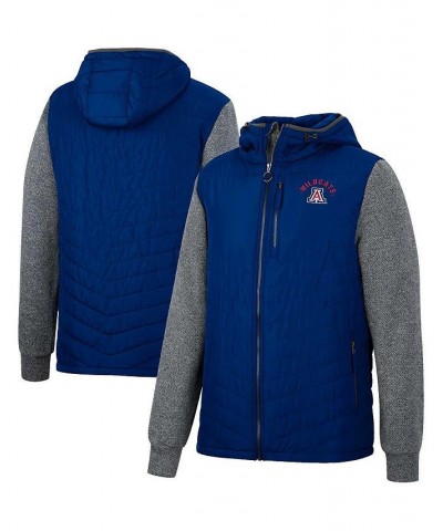 Men's Navy, Charcoal Arizona Wildcats Course Herringbone Full-Zip Hoodie $37.80 Jackets