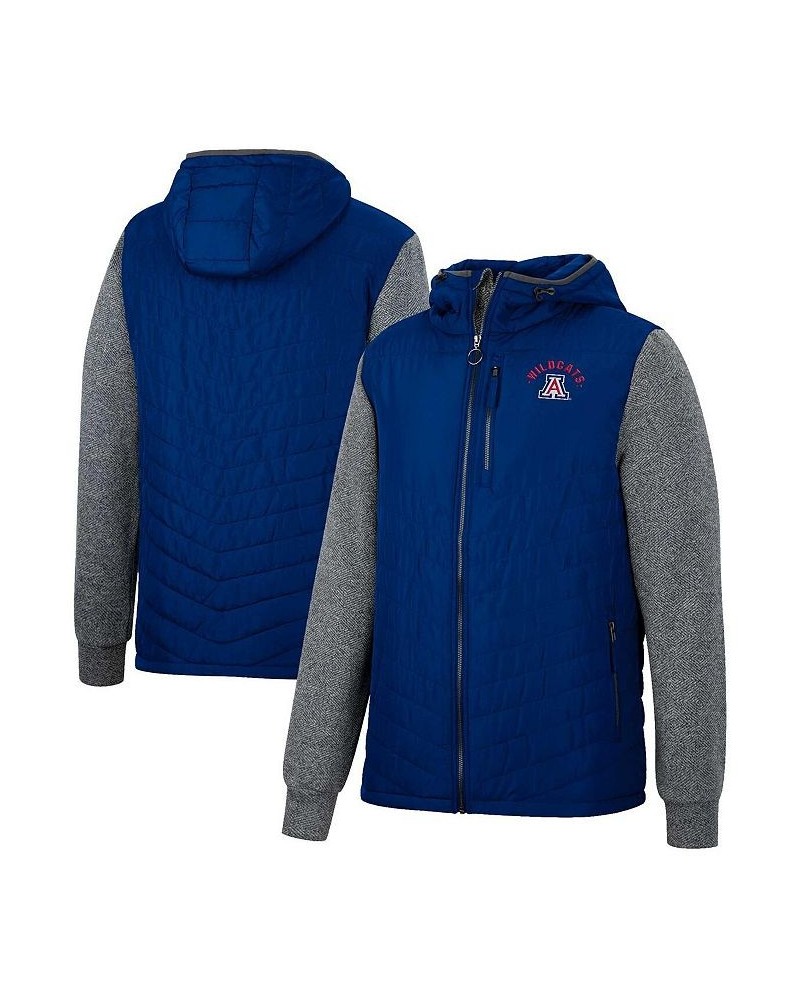 Men's Navy, Charcoal Arizona Wildcats Course Herringbone Full-Zip Hoodie $37.80 Jackets