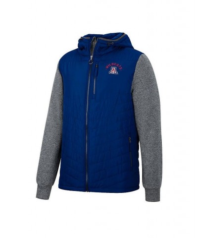 Men's Navy, Charcoal Arizona Wildcats Course Herringbone Full-Zip Hoodie $37.80 Jackets