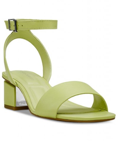 Acaylee Two-Piece Block-Heel City Sandals Green $50.14 Shoes