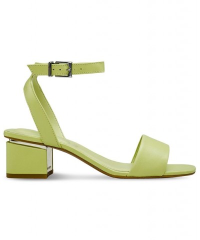 Acaylee Two-Piece Block-Heel City Sandals Green $50.14 Shoes