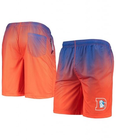 Men's Royal and Orange Denver Broncos Historic Logo Pixel Gradient Training Shorts $24.50 Shorts