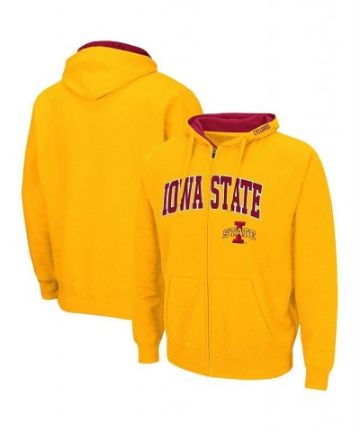 Men's Gold Iowa State Cyclones Arch and Logo 3.0 Full-Zip Hoodie $26.40 Sweatshirt