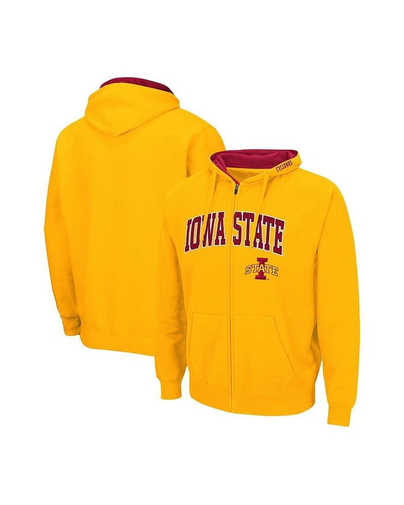 Men's Gold Iowa State Cyclones Arch and Logo 3.0 Full-Zip Hoodie $26.40 Sweatshirt