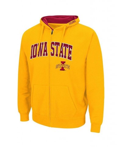 Men's Gold Iowa State Cyclones Arch and Logo 3.0 Full-Zip Hoodie $26.40 Sweatshirt