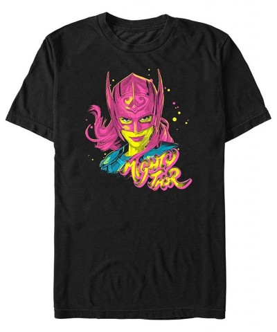 Men's Thor- Love and Thunder Pop Art Thor Short Sleeve T-shirt Black $14.35 T-Shirts