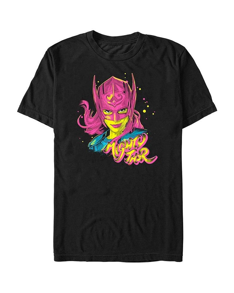 Men's Thor- Love and Thunder Pop Art Thor Short Sleeve T-shirt Black $14.35 T-Shirts