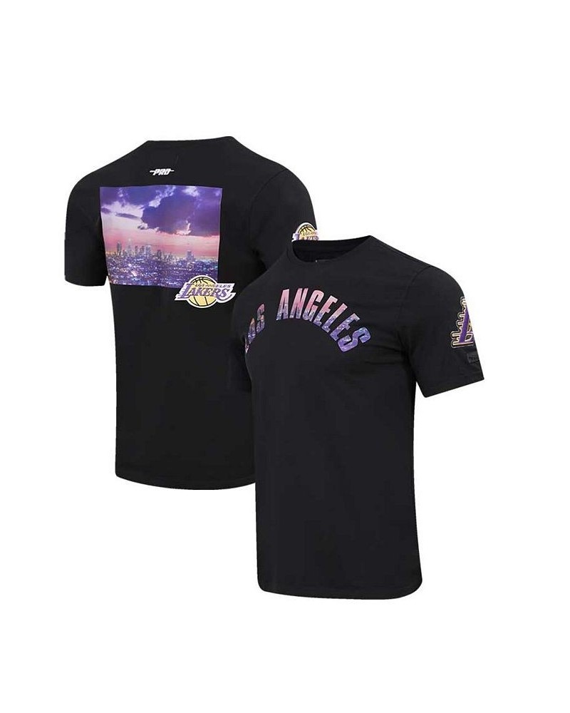 Men's Black Los Angeles Lakers City Scape T-shirt $27.25 T-Shirts