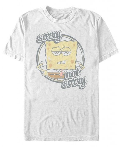 Men's Sorry Not Sorry Short Sleeve Crew T-shirt White $16.10 T-Shirts