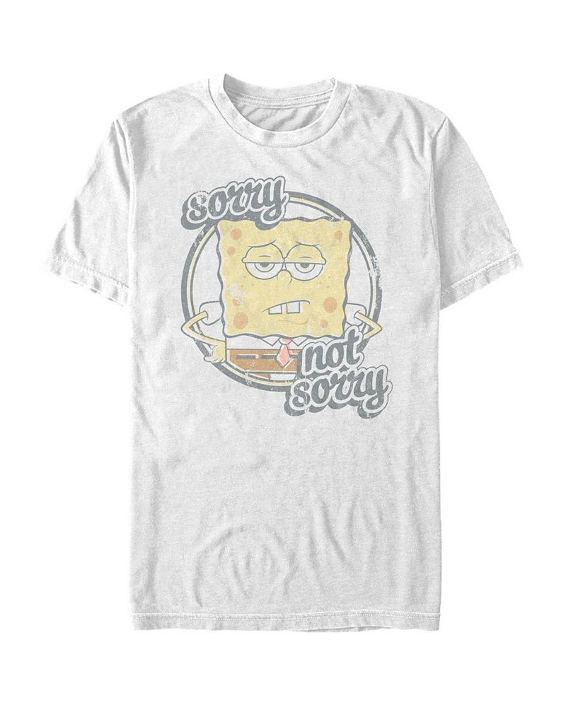 Men's Sorry Not Sorry Short Sleeve Crew T-shirt White $16.10 T-Shirts