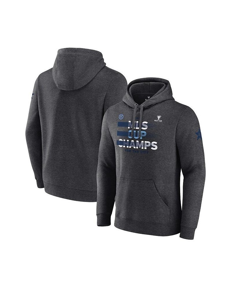 Men's Heather Charcoal New York City FC 2021 MLS Cup Champions Five Points Pullover Hoodie $29.93 Sweatshirt