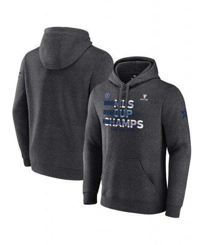 Men's Heather Charcoal New York City FC 2021 MLS Cup Champions Five Points Pullover Hoodie $29.93 Sweatshirt