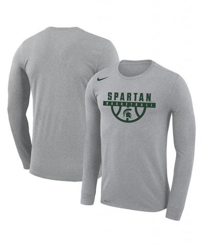 Men's Gray Michigan State Spartans Basketball Drop Legend Long Sleeve Performance T-shirt $31.89 T-Shirts