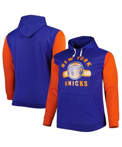 Men's Branded Blue and Orange New York Knicks Big and Tall Bold Attack Pullover Hoodie $33.47 Sweatshirt