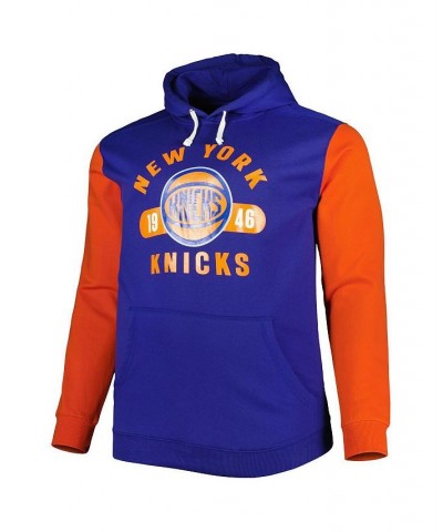 Men's Branded Blue and Orange New York Knicks Big and Tall Bold Attack Pullover Hoodie $33.47 Sweatshirt